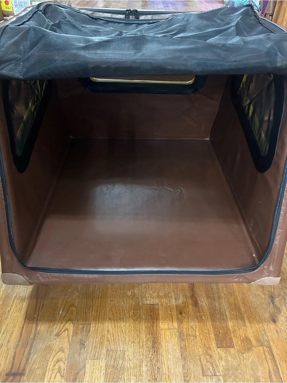 HIGHPI Foldable Brown & Black Pet Carrier - Soft-Sided Travel Crate